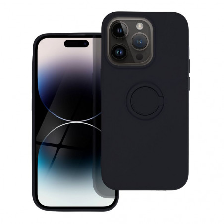 Kryt Silicone ring na Apple iPhone 14 Pro Čierny