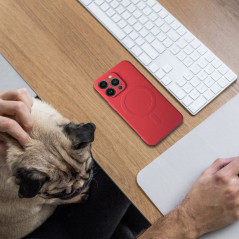 Kryt Silicone Mag Cover na Apple iPhone 11 MagSAFE  Červený