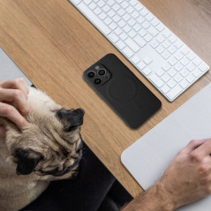 Kryt Silicone Mag Cover na Apple iPhone 13 Pro MagSAFE  Čierny