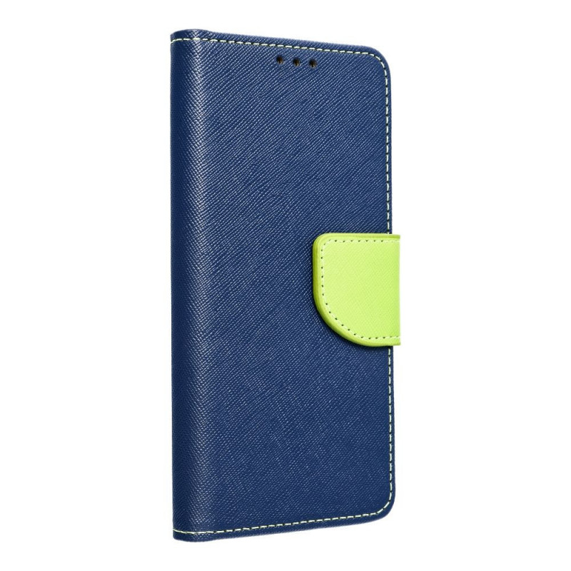 Peňaženkové puzdro Fancy Book na Apple iPhone 15 Pro Námornícka modrá / Limetkovo zelený