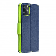 Peňaženkové puzdro Fancy Book na Apple iPhone 15 Pro Námornícka modrá / Limetkovo zelený