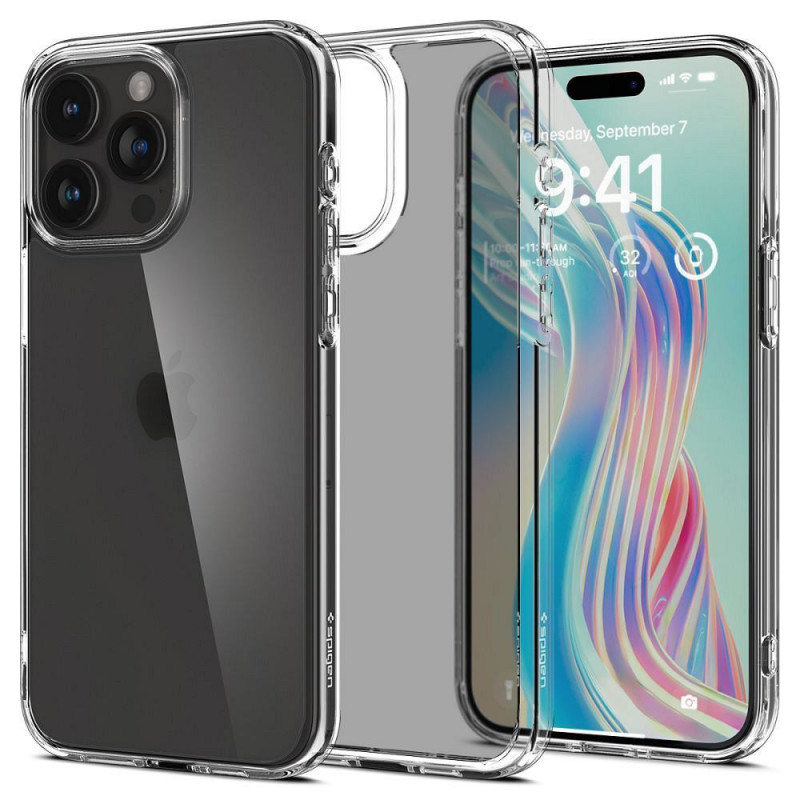 Kryt Spigen Ultra Hybrid na Apple iPhone 15 Pro Krištáľovo čistý  Transparentný
