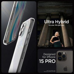 Kryt Spigen Ultra Hybrid na Apple iPhone 15 Pro Krištáľovo čistý  Transparentný