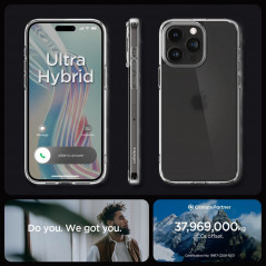 Kryt Spigen Ultra Hybrid na Apple iPhone 15 Pro Krištáľovo čistý  Transparentný