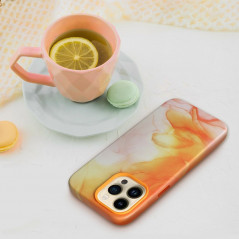 Kryt Leather Mag Cover na Apple iPhone 15 Pro Elegant  MagSAFE  Oranžová škvrna