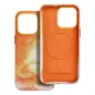 Kryt Leather Mag Cover na Apple iPhone 15 Pro Elegant  MagSAFE  Oranžová škvrna