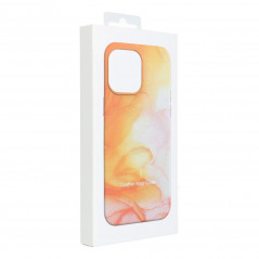 Kryt Leather Mag Cover na Apple iPhone 15 Pro Elegant  MagSAFE  Oranžová škvrna