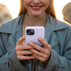 Kryt Roar Leather Mag na Apple iPhone 12 Elegant  MagSAFE  Fialový (Purple)