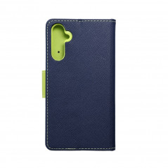 Peňaženkové puzdro Fancy Book na Samsung Galaxy A34 Námornícka modrá / Limetkovo zelený 
