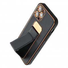 Kryt LEATHER Case Kickstand na Samsung Galaxy A54 Čierny