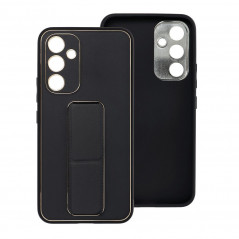 Kryt LEATHER Case Kickstand na Samsung Galaxy A54 Čierny