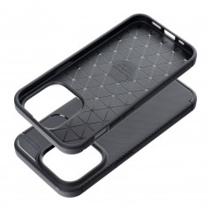 Kryt Carbon premium na Apple iPhone 15 Elegant  Čierny
