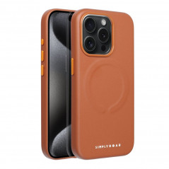 Kryt Roar Leather Mag na Apple iPhone 15 Pro Elegant  MagSAFE  Hnedý