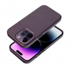Kryt Leather Mag Cover na Apple iPhone 14 Plus Elegant  MagSAFE  Tmavo fialový (violet)