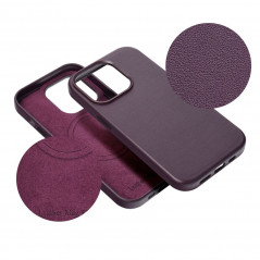 Kryt Leather Mag Cover na Apple iPhone 14 Plus Elegant  MagSAFE  Tmavo fialový (violet)