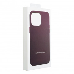 Kryt Leather Mag Cover na Apple iPhone 14 Plus Elegant  MagSAFE  Tmavo fialový (violet)