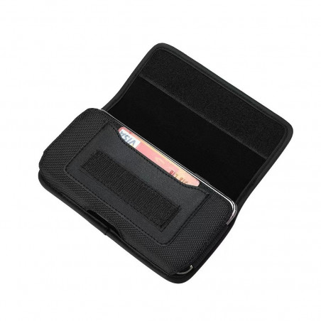 Univerzálne puzdro, Horizontálne puzdro Horizontal Belt Holster OXFORD na Apple iPhone 13 Čierny
