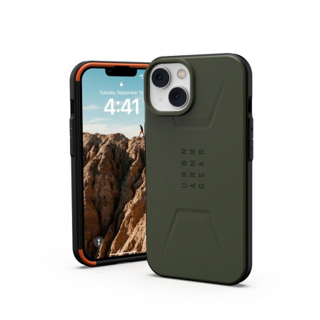 Kryt Urban Armor Gear Civilian na Apple iPhone 14 Plus Prémiové puzdro  MagSAFE  Olivový