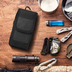 Univerzálne puzdro, Vertikálne puzdro Vertical Belt Holster OXFORD na Apple iPhone 12 Čierny