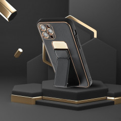 Kryt LEATHER Case Kickstand na Samsung Galaxy A13 LTE Čierny