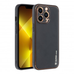 Kryt Leather na Apple iPhone 13 Pro Čierny
