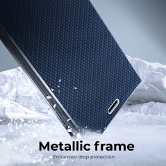 Peňaženkové puzdro LUNA Book Carbon na XIAOMI Mi 11 Lite 5G Uhlíkové vlákno, Elegant  Modrý