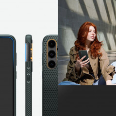 Kryt Spigen  Liquid Air na Samsung Galaxy S23 FE Temne zelená