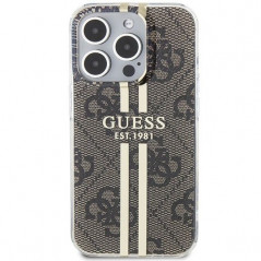 Kryt Guess 4G Gold Stripe na Apple iPhone 15 Pro Elegant  Hnedý