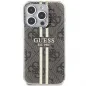 Kryt Guess 4G Gold Stripe na Apple iPhone 15 Pro Elegant  Hnedý