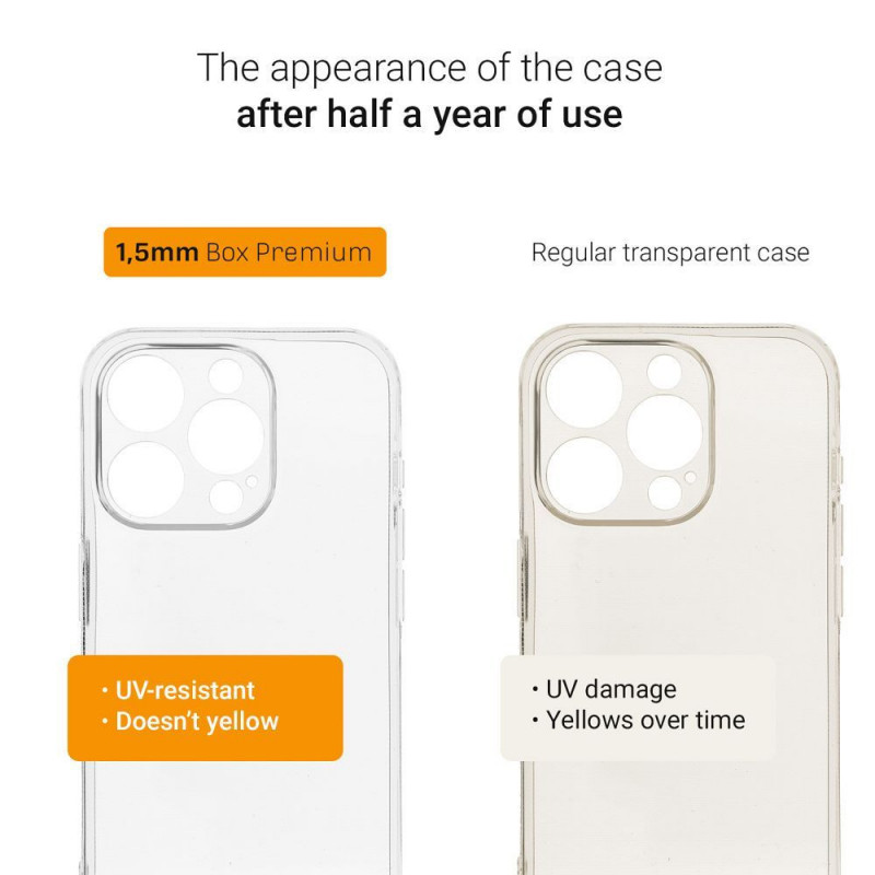 Kryt 1,5mm Box Premium na Apple iPhone 15 Transparentný Kryt 1,5mm Box Premium na Apple iPhone 15 Transparentný