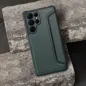 Peňaženkové puzdro Razor Book na Samsung Galaxy S23 FE Uhlíkové vlákno, Karbónový vzor  Tmavo zelený