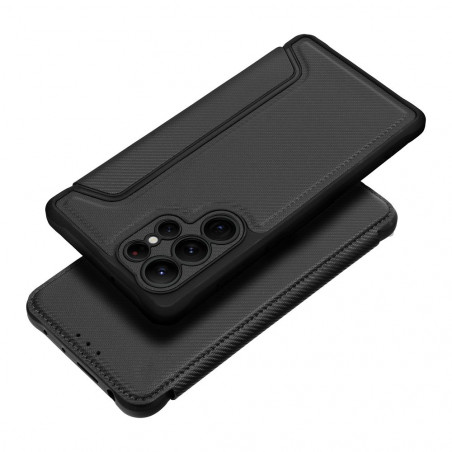 Peňaženkové puzdro Razor Book na Samsung Galaxy A55 Uhlíkové vlákno, Karbónový vzor  Čierny