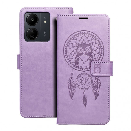 Peňaženkové puzdro MEZZO Book na XIAOMI Redmi 13C Lapač snov  Fialový (Purple)