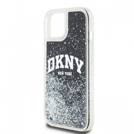 Kryt DKNY Liquid Glitters Arch Logo na Apple iPhone 12 Pro Čierny