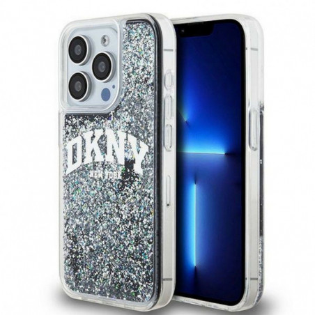 Kryt DKNY Liquid Glitters Arch Logo na Apple iPhone 13 Pro Čierny