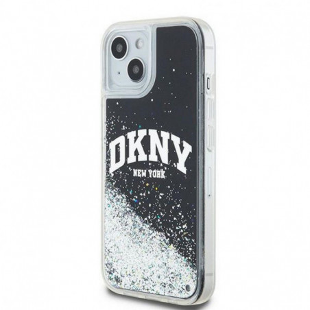 Kryt DKNY Liquid Glitters Arch Logo na Apple iPhone 15 Čierny