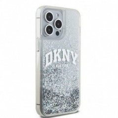 Kryt DKNY Liquid Glitters Arch Logo na Apple iPhone 15 Pro Biely