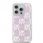 Kryt DKNY Liquid Glitters Checkered Pattern na Apple iPhone 15 Pro Ružový