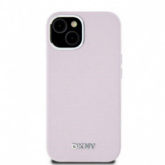 Kryt DKNY Silicone Horizontal Metal Logo na Apple iPhone 15 Plus MagSAFE  Ružový