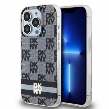 Kryt DKNY Checkered Pattern Printed Stripes na Apple iPhone 13 Pro MagSAFE  Čierny