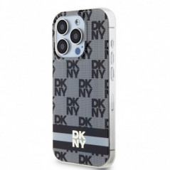 Kryt DKNY Checkered Pattern Printed Stripes na Apple iPhone 13 Pro MagSAFE  Čierny