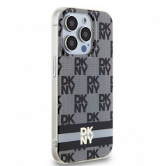 Kryt DKNY Checkered Pattern Printed Stripes na Apple iPhone 13 Pro MagSAFE  Čierny