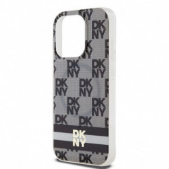 Kryt DKNY Checkered Pattern Printed Stripes na Apple iPhone 13 Pro MagSAFE  Čierny