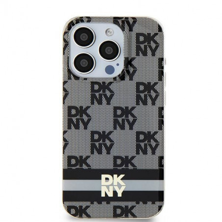 Kryt DKNY Checkered Pattern Printed Stripes na Apple iPhone 14 MagSAFE  Čierny