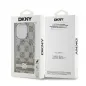 Kryt DKNY Checkered Pattern Printed Stripes na Apple iPhone 13 Pro MagSAFE  Béžový