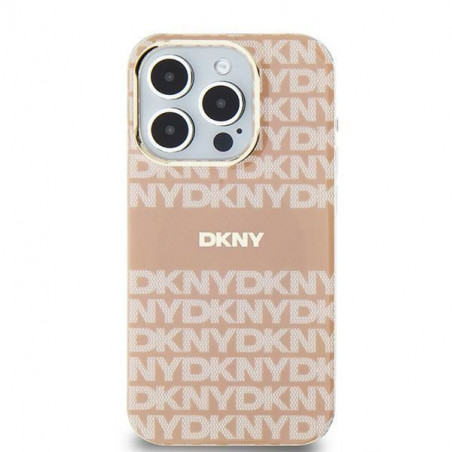 Kryt DKNY Repeat Texture Pattern Stripe na Apple iPhone 11 MagSAFE  Ružový