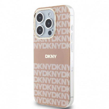 Kryt DKNY Repeat Texture Pattern Stripe na Apple iPhone 15 Pro Max MagSAFE  Ružový