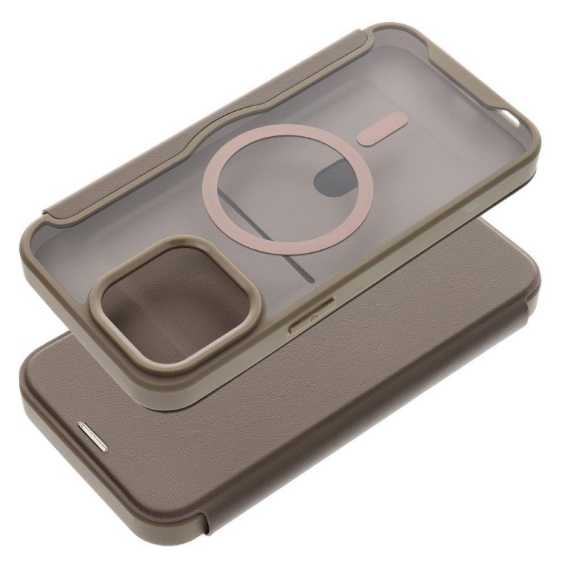 Peňaženkové puzdro Smart Mag Book na Apple iPhone 16 Pro Max Elegant  MagSAFE  Titanový