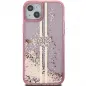 Kryt Guess Liquid Glitter Gold Stripes na Apple iPhone 15 Ružový