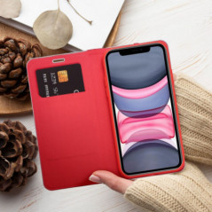 Peňaženkové puzdro LUNA Book Carbon na XIAOMI Redmi Note 13 Pro Plus 5G Uhlíkové vlákno, Elegant  Červený